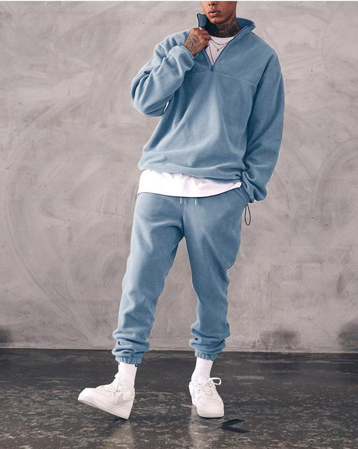 T-shirt loose plus fleece sweater men's suit