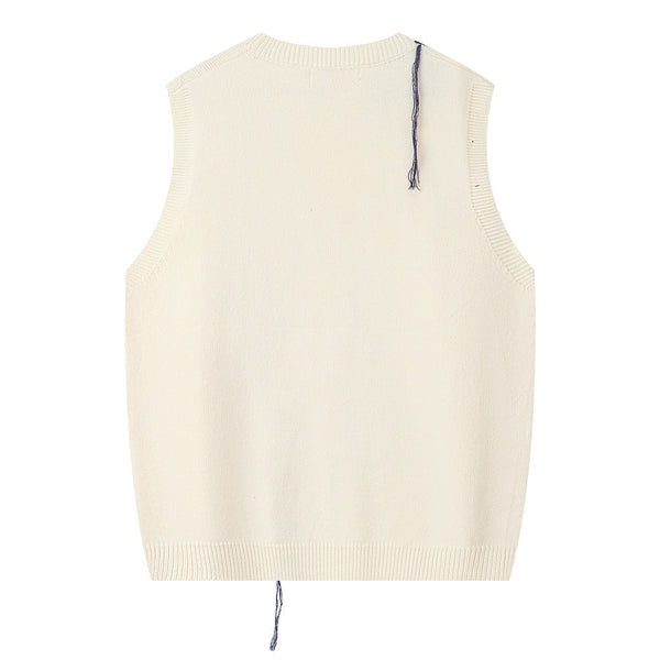 Letter Print Vest Sweater