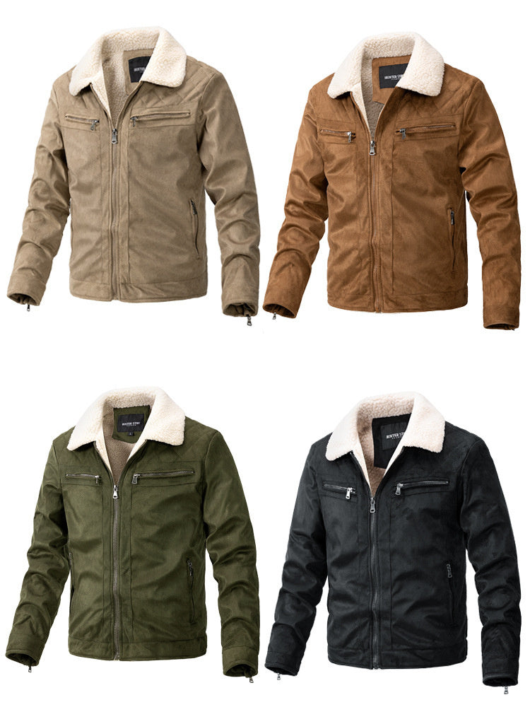 Men's Zipper Cardigan Casual Berber Fleece Coat