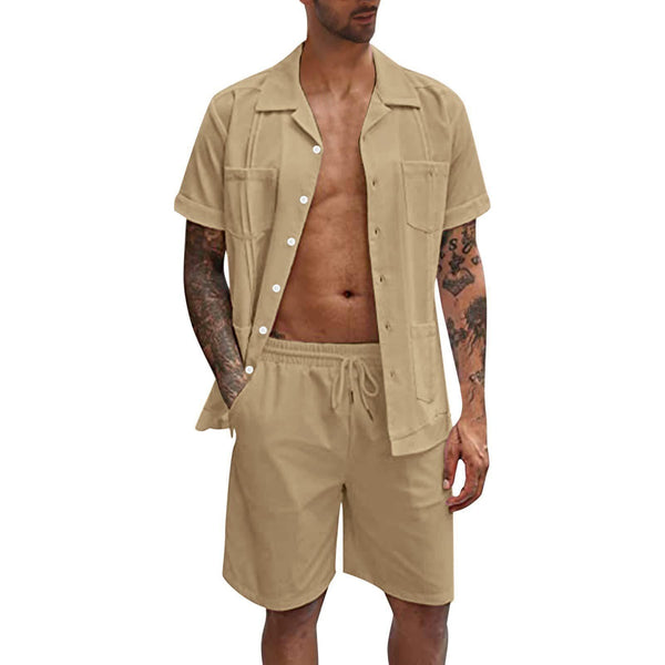Linen Loose Casual Men's Shirt Summer Set