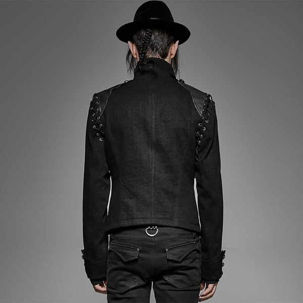 Saibo Steam Punk Goth Removable Sleeve Vest Coat