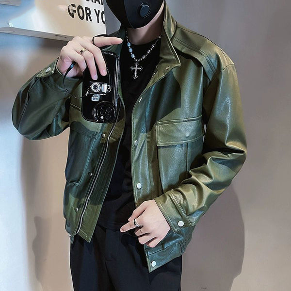 Spring And Autumn Pilot Leather Jacket Men