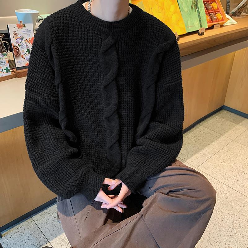 Men's Autumn And Winter Style American Retro Round Neck Sweater