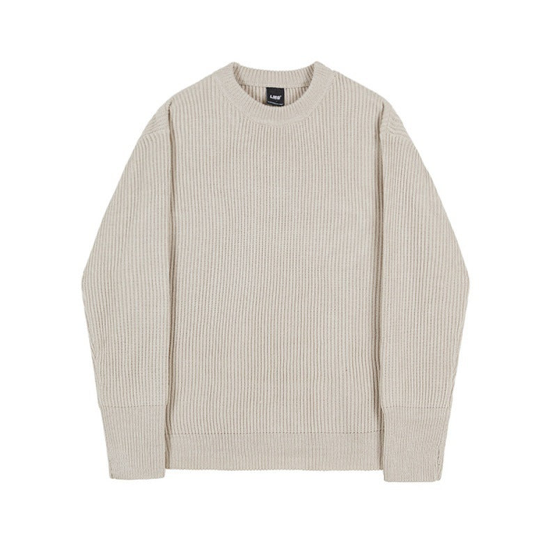 Loose Round Neck Knitted Coat