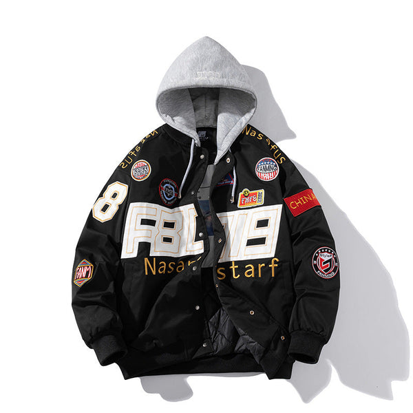 Autumn Winter Motorcycle Baseball Uniform couple jacket