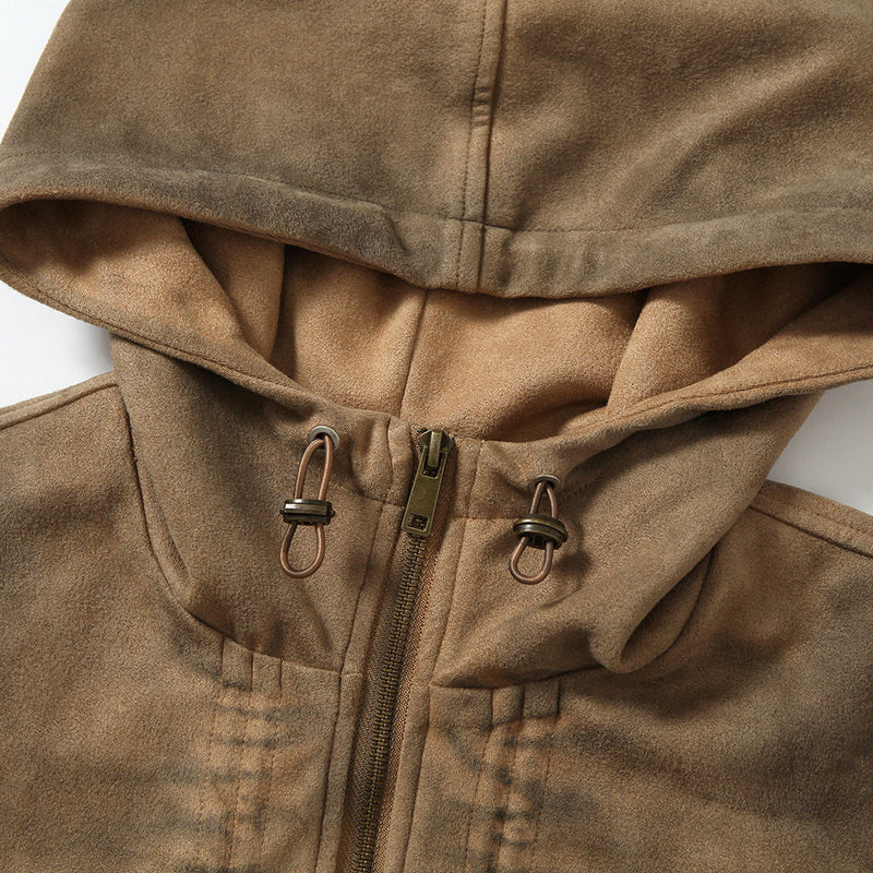 Spray Painting Old Dirty Hooded Coat Punk Beggar Style
