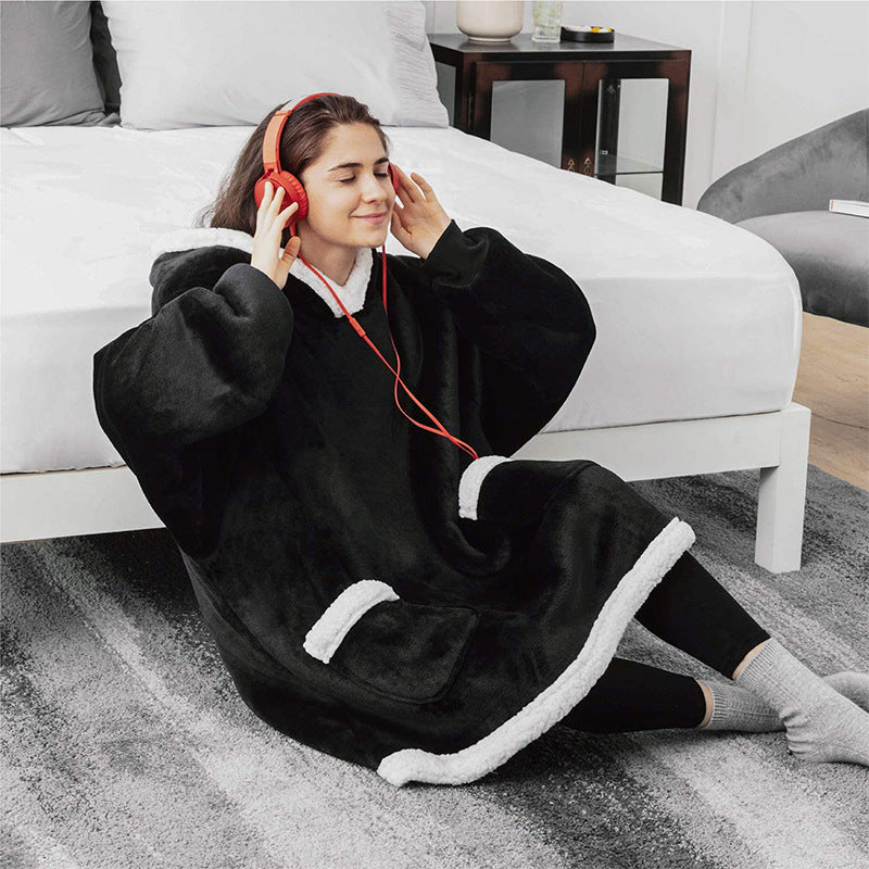 Winter Hoodie Blanket Winter Warm Home Clothes Women Men Oversized Pullover With Pockets