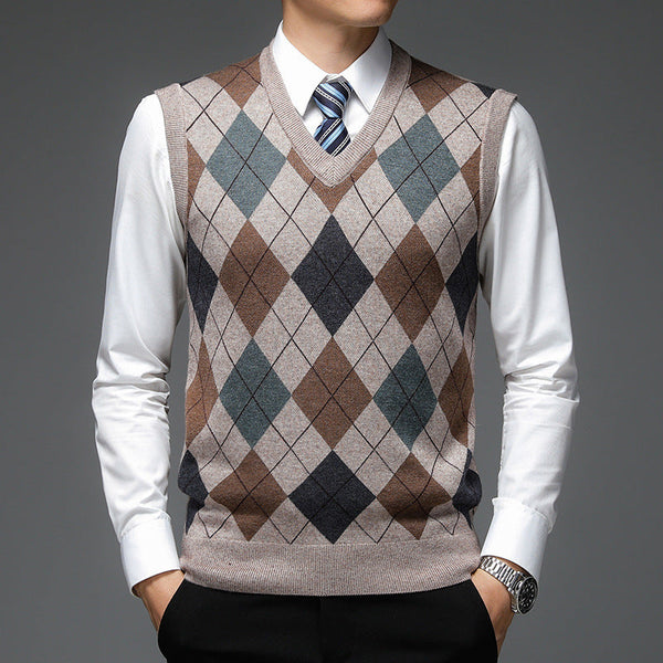 Men Sleeveless Knitted Sweater