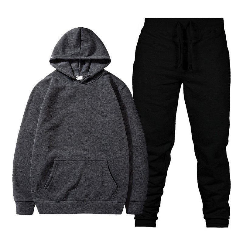 Casual Solid Color Sweater And Velvet Pullover jumpSuit for men