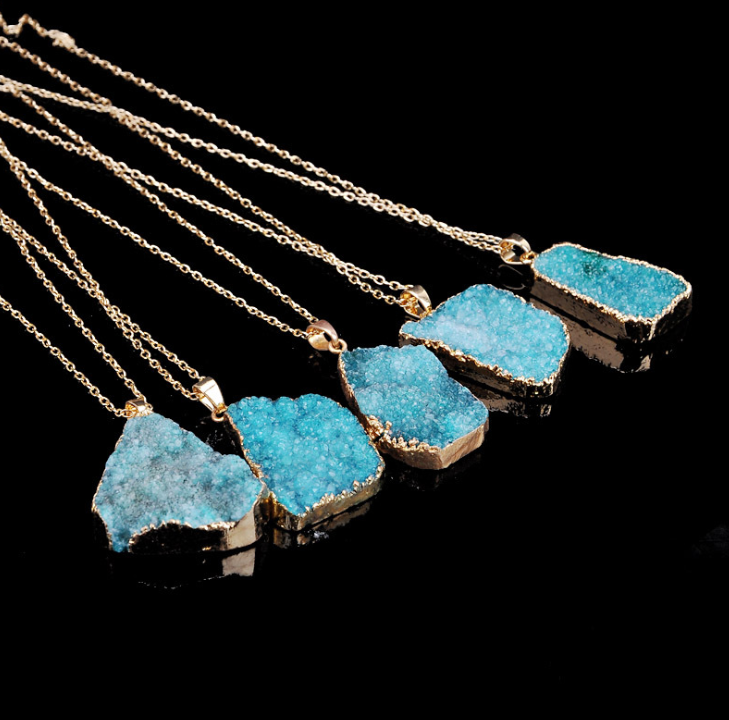 Natural Rough Stone Pendant Necklace