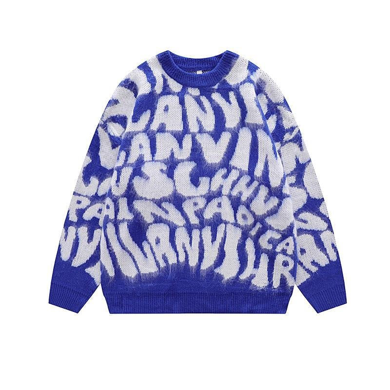 Alphabet Jacquard Pullover Sweater