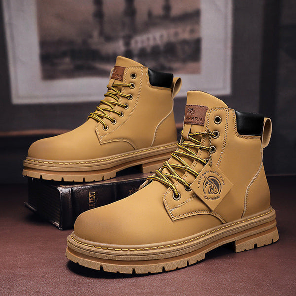 Men's Plus Size Vintage Leather Worker Boots