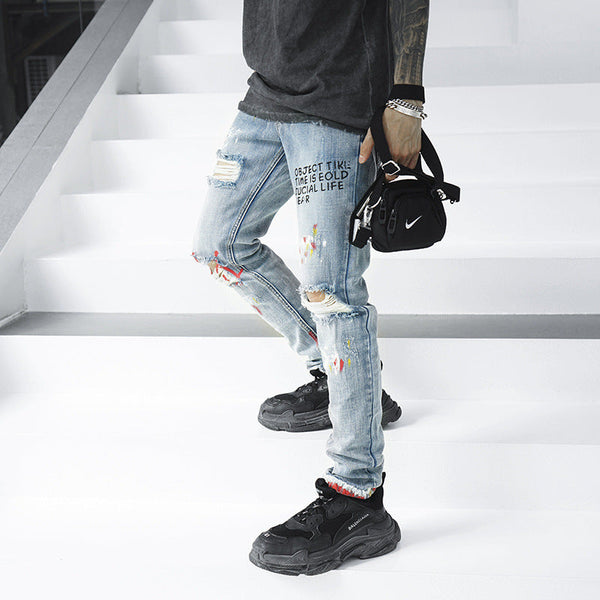 Straight jeans for young guys