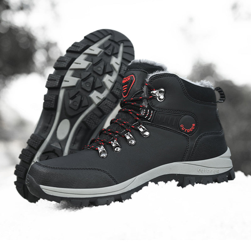 Winter Snow Boots Men Warm Plush Ankle Boots Hiking Lace-up boots