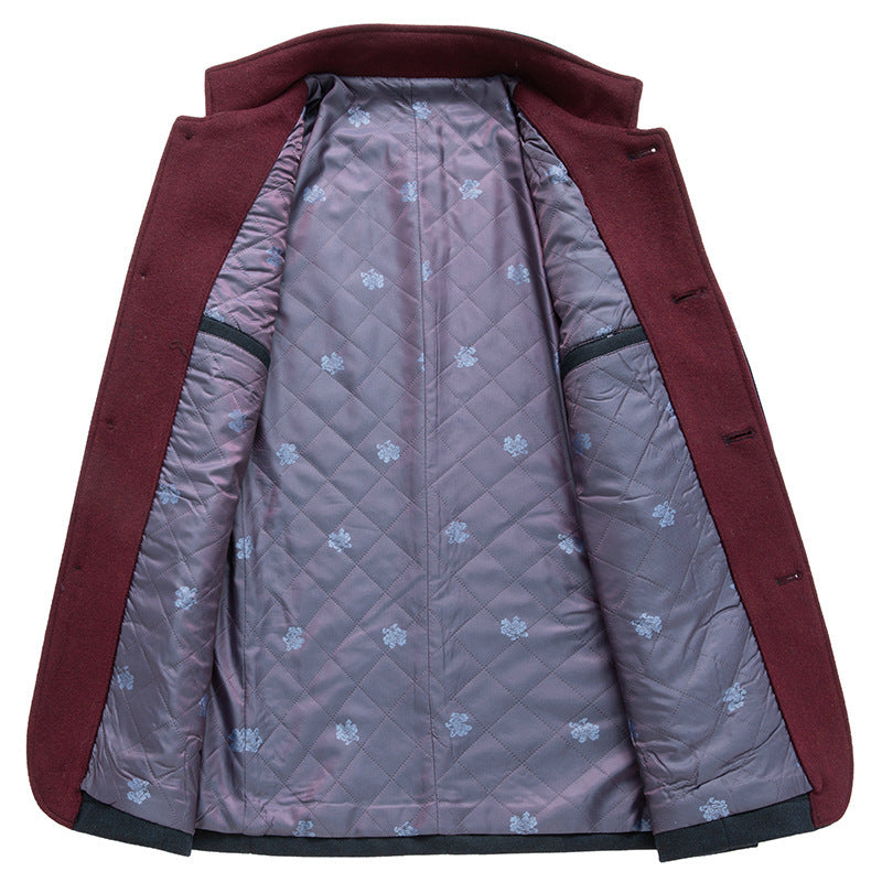 Business Stand Collar Woolen Coat