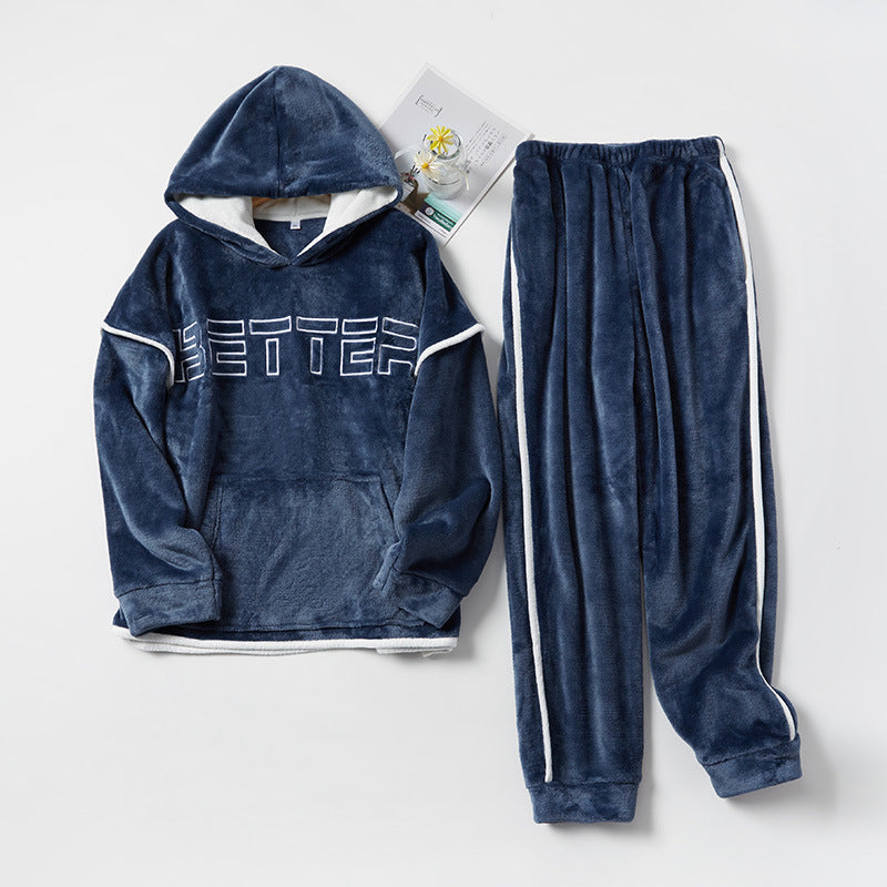Flannel Couple Home Service jumpSuit For Men And Women