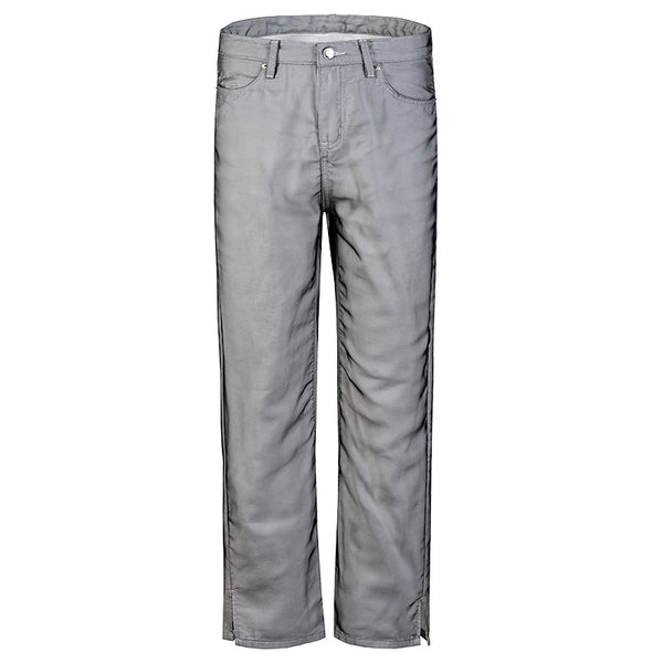High Street Double Layer Mesh Tide Small Straight Jeans