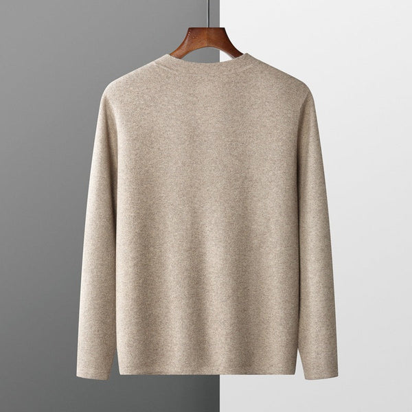 Wool Cardigan Men's Stand Collar Solid Color sweater