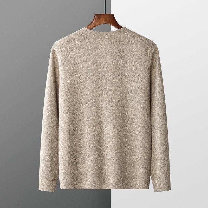 Wool Cardigan Men's Stand Collar Solid Color sweater