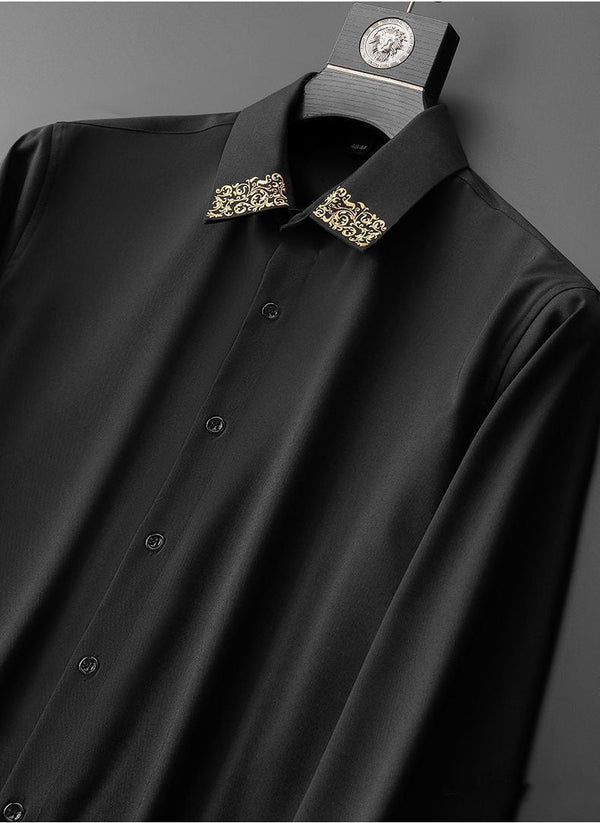 Spring Light Luxury European High-end Embroidered Oversized Shirt