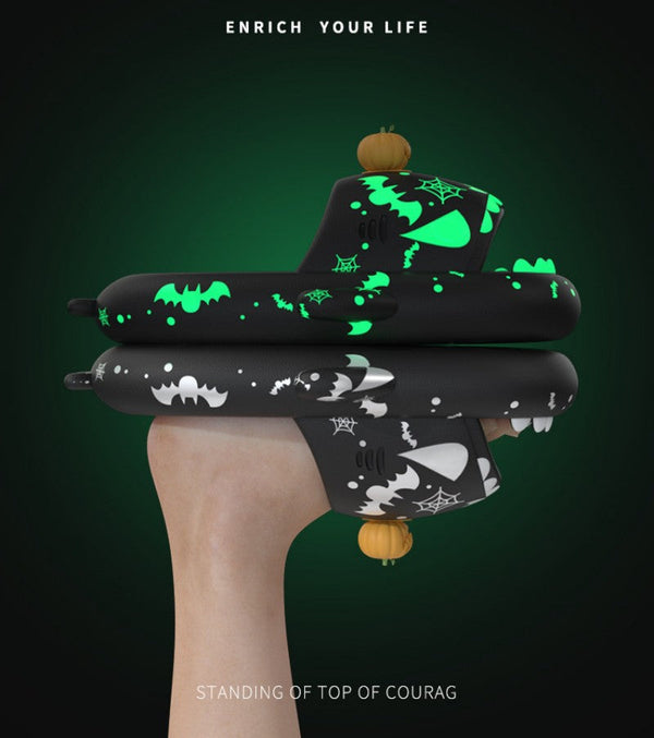 Halloween And Christmas Shoes Ins Luminous Shark Slippers Couple