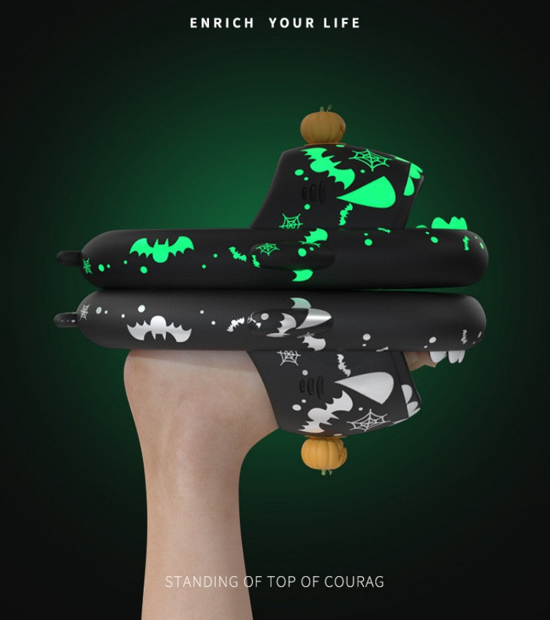 Halloween And Christmas Shoes Ins Luminous Shark Slippers Couple