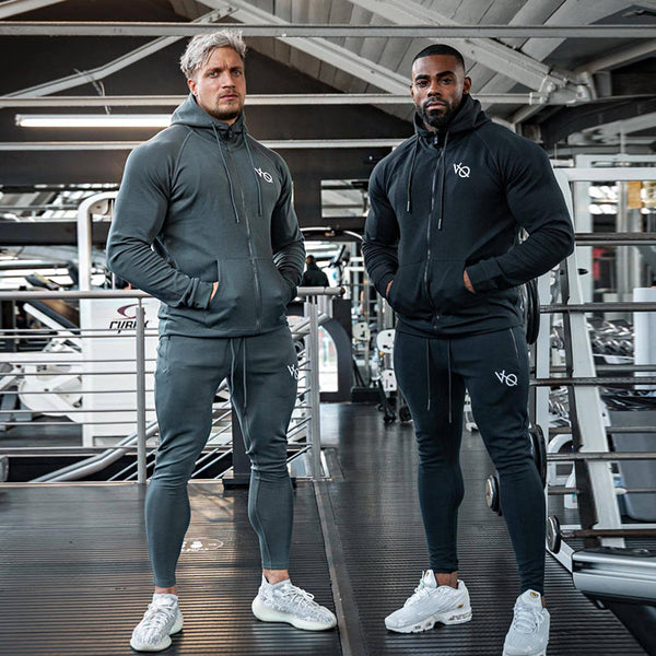 Hooded Sweater Cardigan Jacket Sports Fitness jumpSuit Men