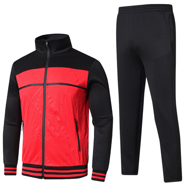 Stand-up Collar Suit Cardigan Sweater Sports Two-piece trackSuit Men