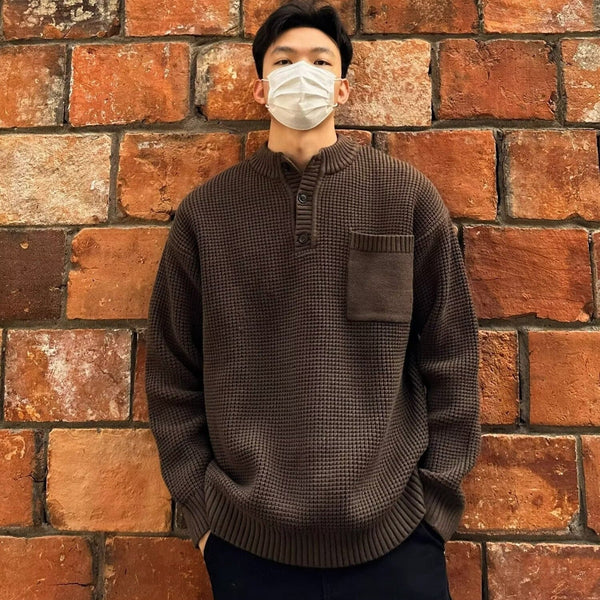 Men's Long-sleeved Knitted Sweater