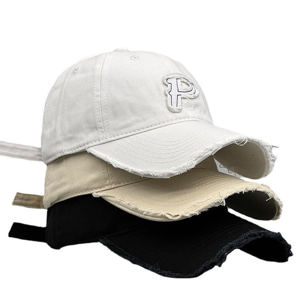Raw Edge Patch Pointed Travel Sunscreen Casual Baseball Cap