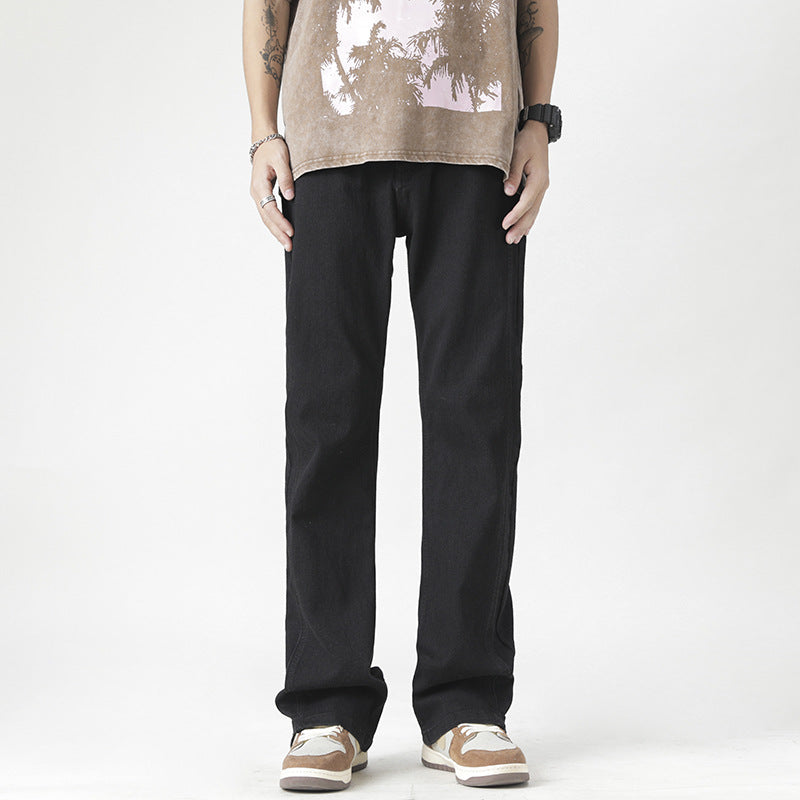 American-style Heavy Washed Yellow Jeans