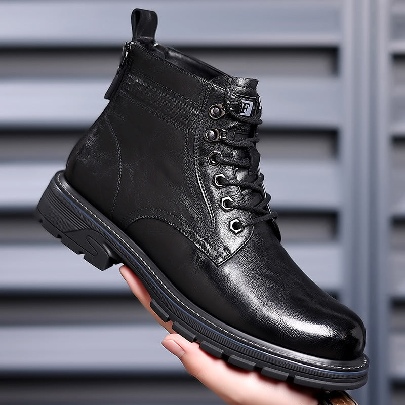 British Style All-matching Work Ankle Haulage Motor Leather Boots