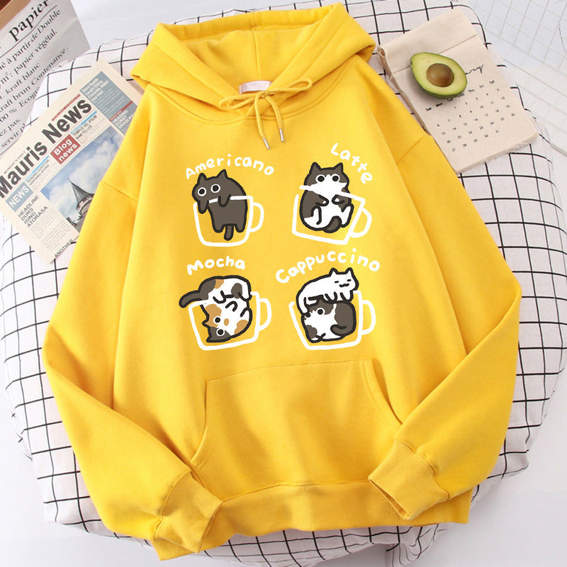 Five Kitties Play In Cup Hoodie