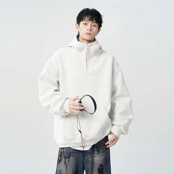 Men's Casual All-match Hooded Fleece Lined Sweater