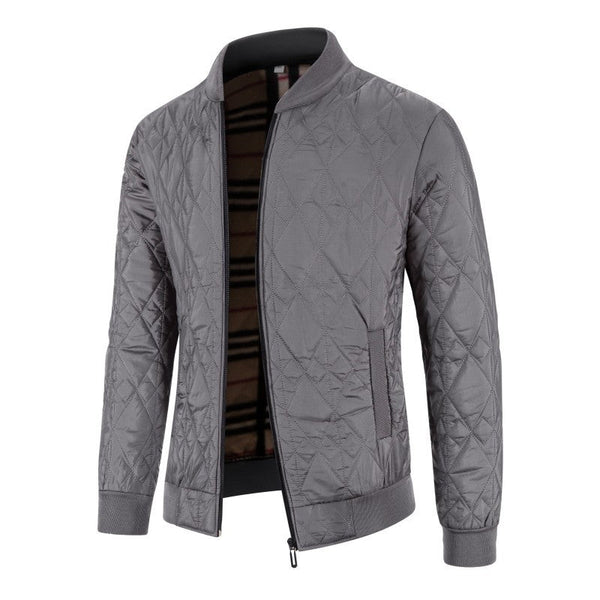 Men's Fleece-lined Thickened Diamond Plaid Jacket