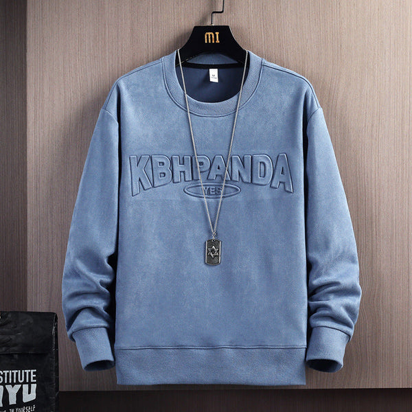 Suede Round Neck Loose Casual Sweater