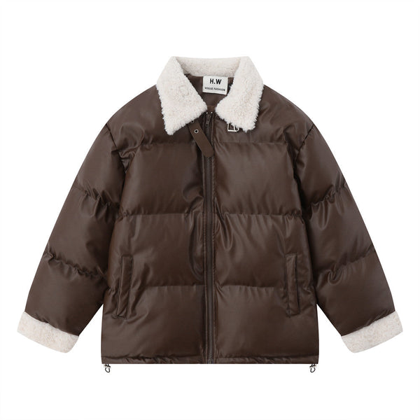 Fur Collar Lapel Cotton-padded Coat Men's