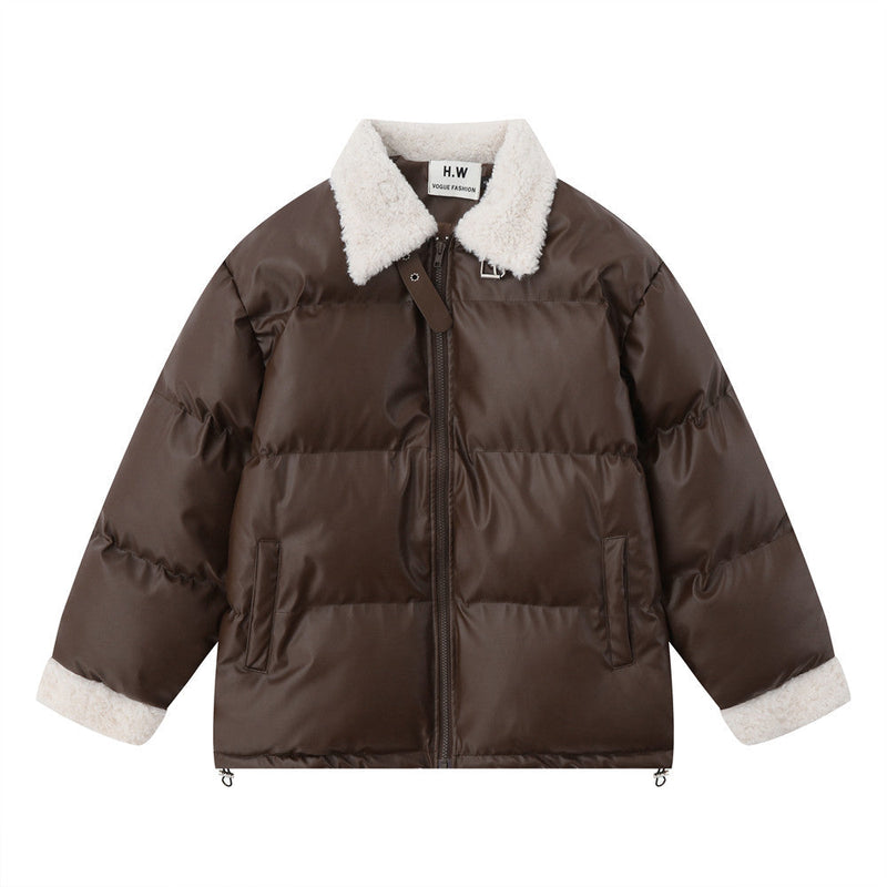 Fur Collar Lapel Cotton-padded Coat Men's