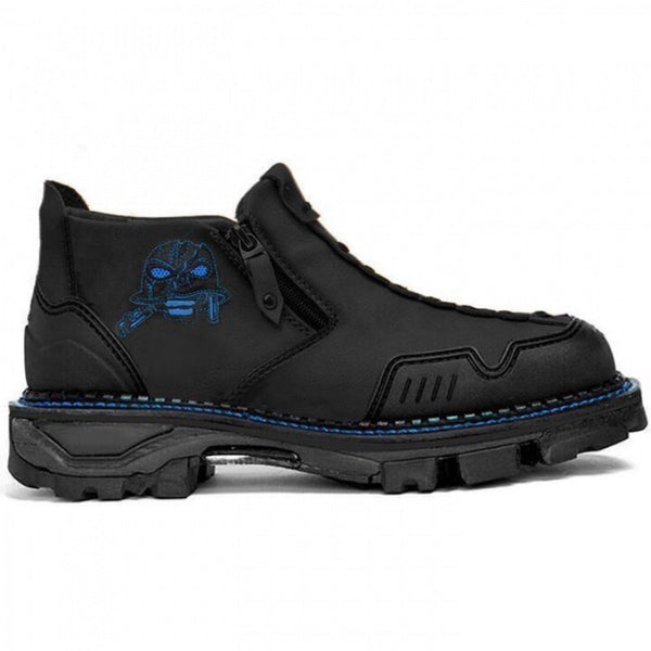 Men's Round Toe Large Size Side Zipper Martin Boots