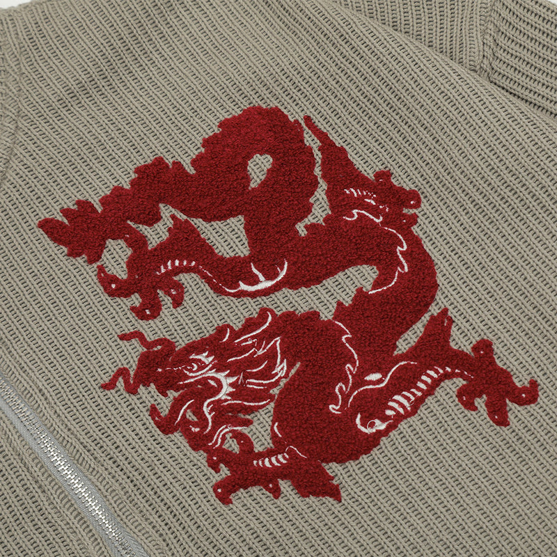 Creative Pattern Towel Embroidery Stand Collar Sweater