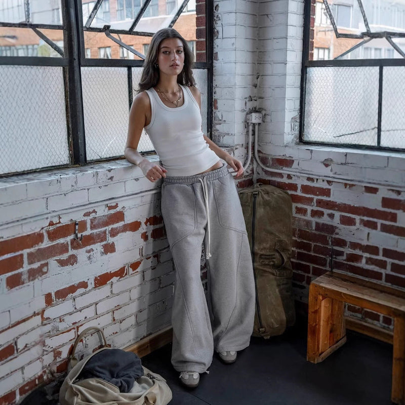 Embroidered Men's And Women's Wide-leg Pants Loose Casual Pants