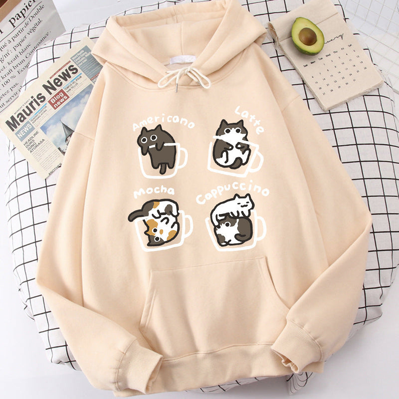 Five Kitties Play In Cup Hoodie