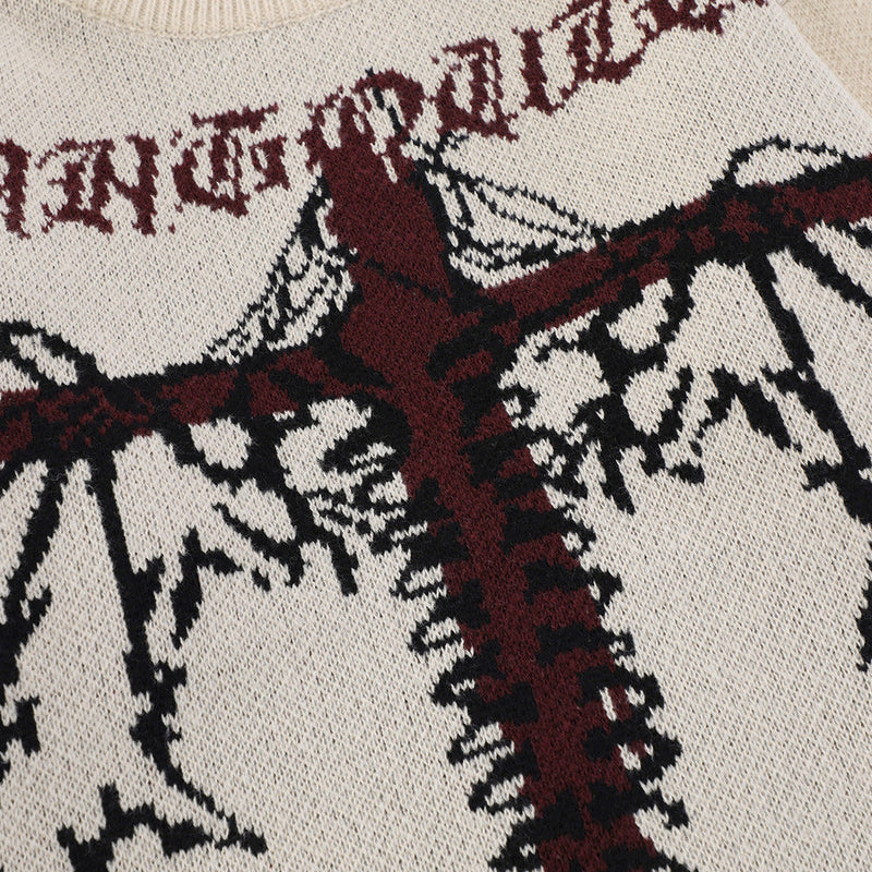 Cross Pullover Men's Street Dark Sweater