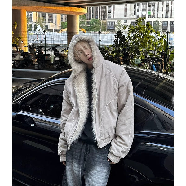 Winter Hooded Short Fur Collar hoodie