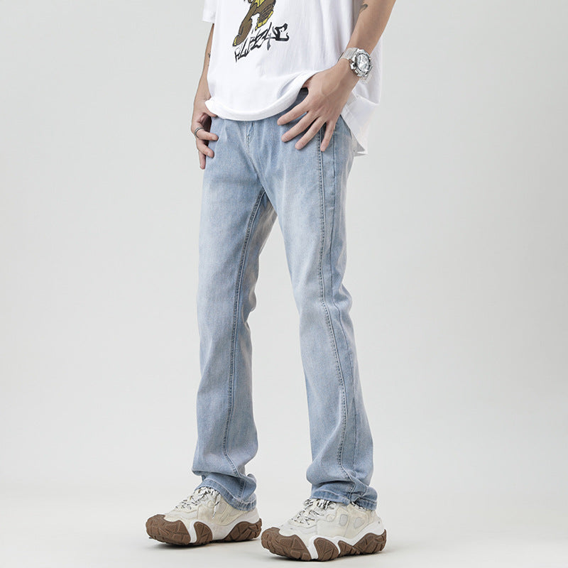 American-style Heavy Washed Yellow Jeans