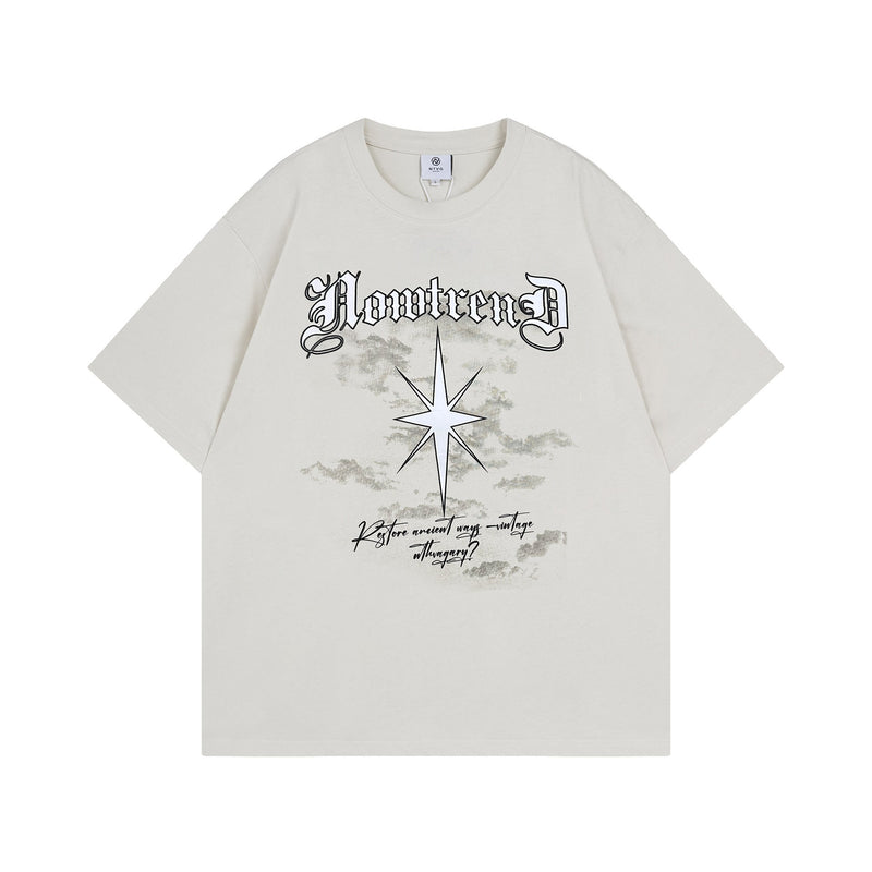 Cross Star Printed Short-sleeved T-shirt For Men