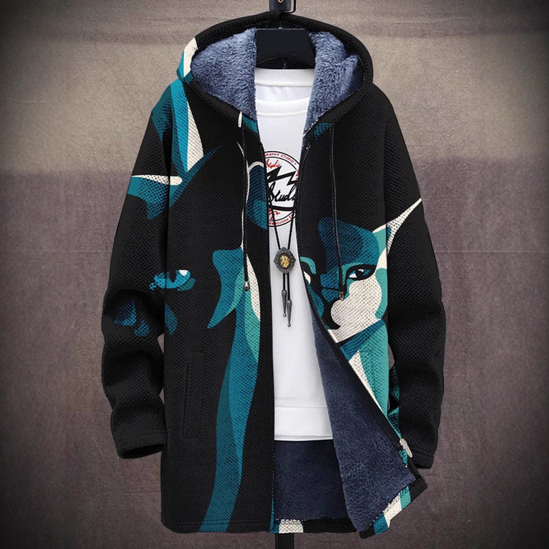 Men's Zipper Hooded Cardigan Cotton-padded Jacket