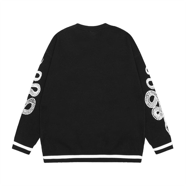 Men's Loose Pullover Sweater Dark High Street