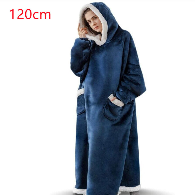 Winter Hoodie Blanket Winter Warm Home Clothes Women Men Oversized Pullover With Pockets