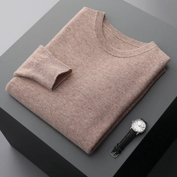 Men's Round Neck Pure Cashmere Autumn And Winter Sweater